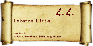 Lakatos Lídia névjegykártya